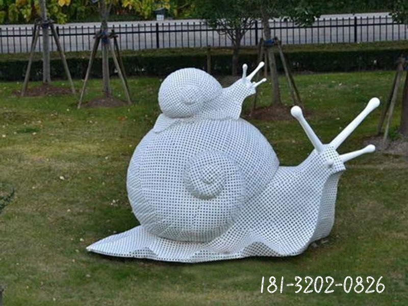 不銹鋼鏤空蝸牛雕塑公園動物雕塑 (4)[1]