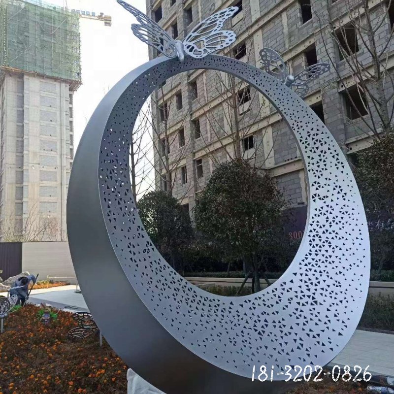 不銹鋼蝴蝶戒指圓環(huán)雕塑 (2)