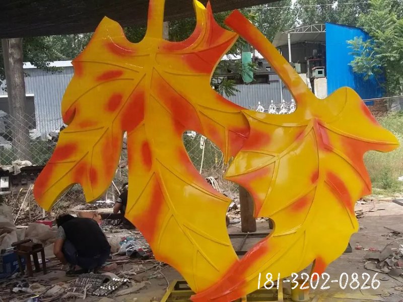 不銹鋼楓葉雕塑，公園不銹鋼雕塑 (1)[1]
