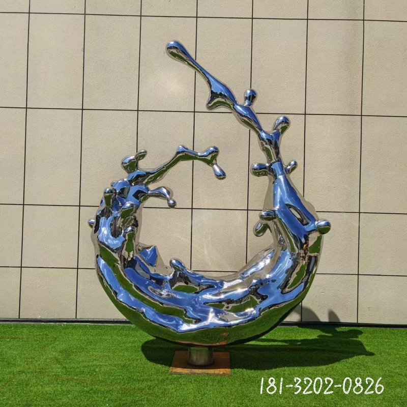 海浪不銹鋼雕塑 (1)