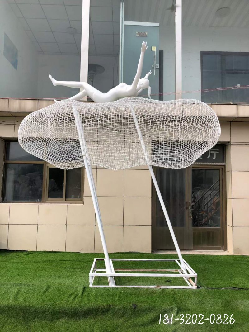 公園鏤空云朵不銹鋼雕塑 (4)