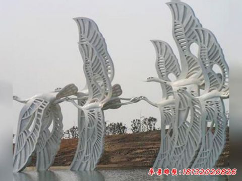抽象飛翔的仙鶴