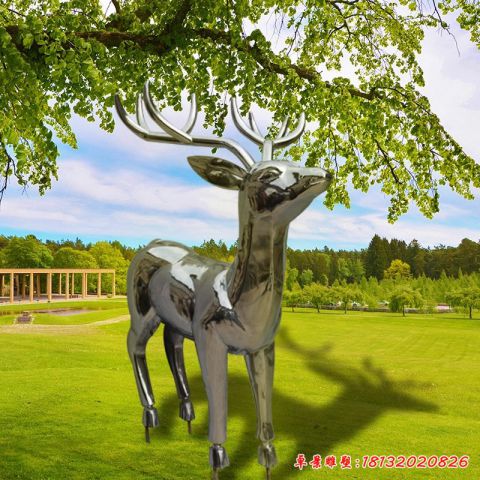 公園鏡面抽象鹿