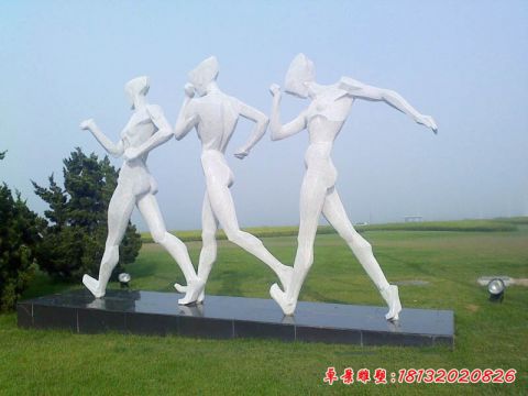公園抽象競(jìng)走人物