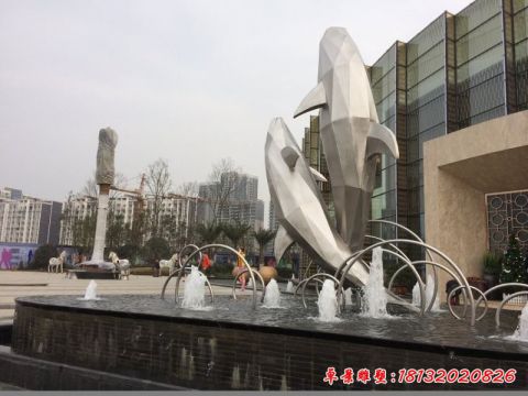 抽象塊面海豚