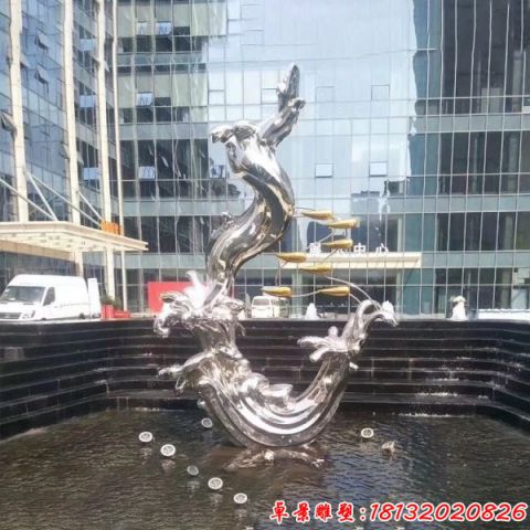 抽象浪花魚群