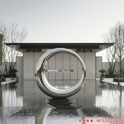 城市酒店鏡面抽象圓環(huán)