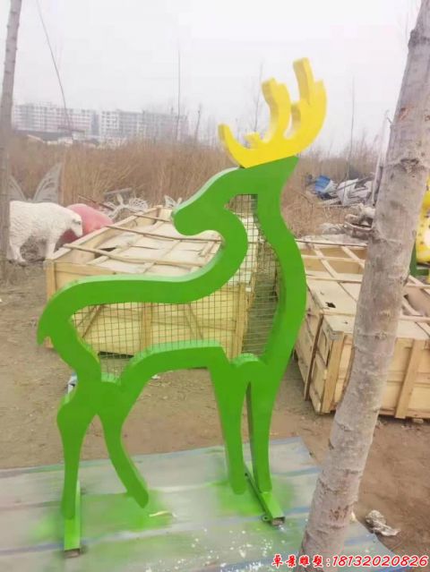 抽象輪廓梅花鹿
