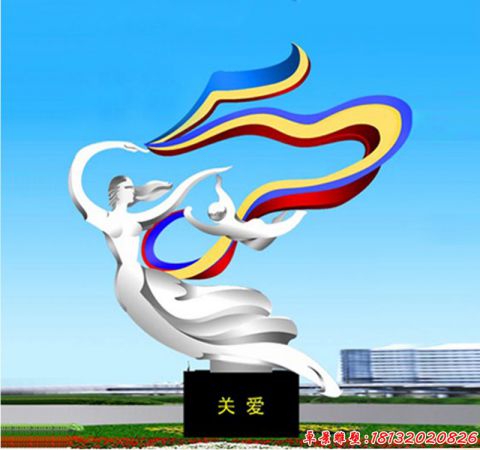 廣場(chǎng)抽象關(guān)愛母子