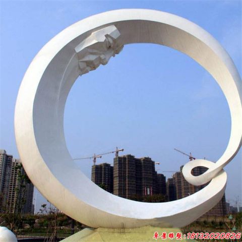 城市抽象圓環(huán)人頭