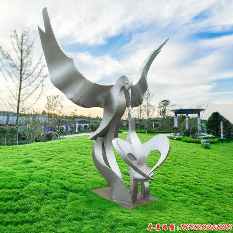 公園抽象飛鴿造型