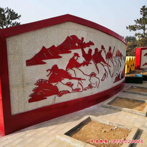 公園戶外浮雕剪影