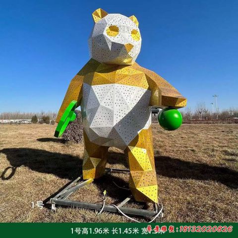 切面抽象熊貓