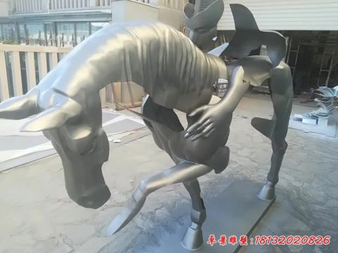 鏤空抽象騎馬人物