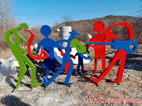 演奏樂器抽象人物