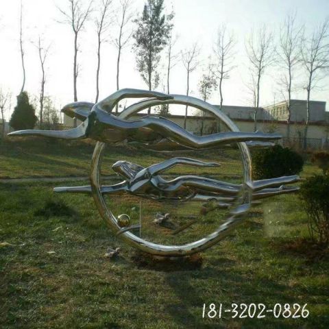 公園廣場(chǎng)游泳人物